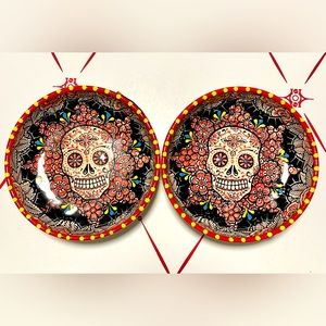 NWT Sugar Skull/Day of the Dead Dia de los Muertos Ceramic Bowl Set